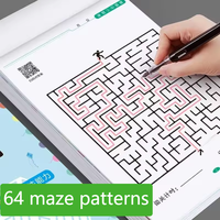 64 maze challenge game book student concentration training intelligence development puzzle children spatial thinking maze game