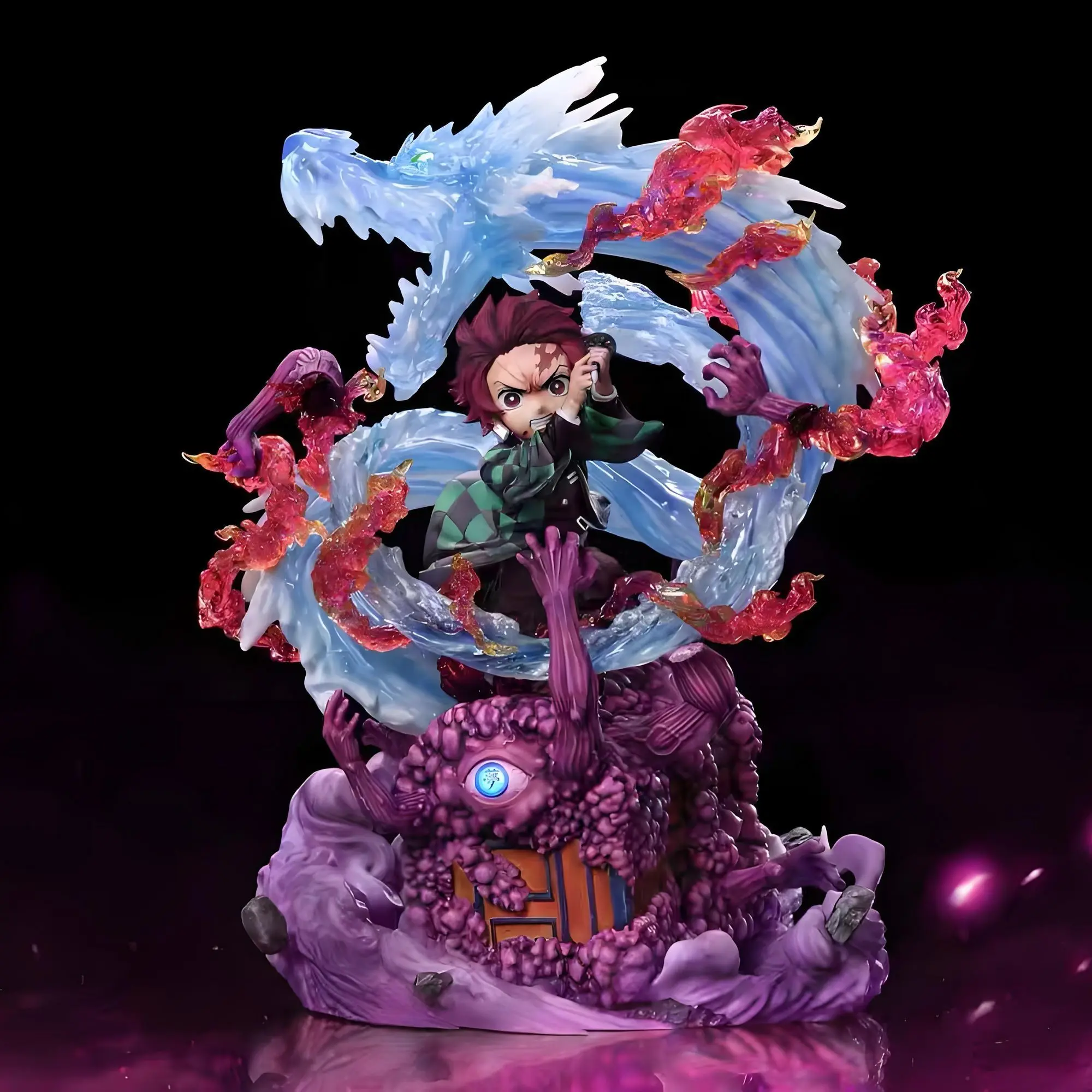 

18CM demon slayer figuras G5 Water Breathing Tanjiro Glowing Collectible Desktop Vehicle-mounted Gift Favorite PVC figures