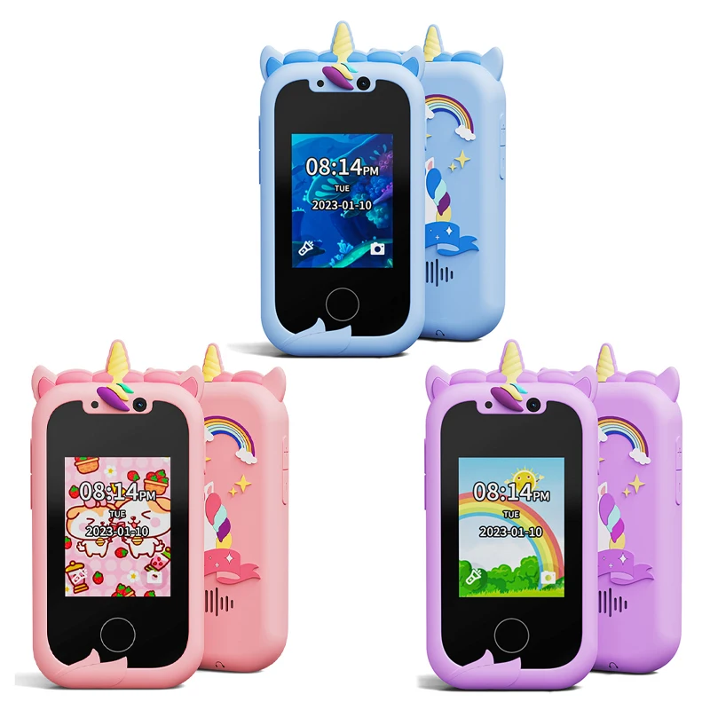 Téléphone intelligent à écran tactile pour enfants, appareil photo HD, lecteur de musique vidéo photo, jouets pour enfants, ornements de Nairobi, cadeau de Noël et d'anniversaire, 2.8 pouces, touristes