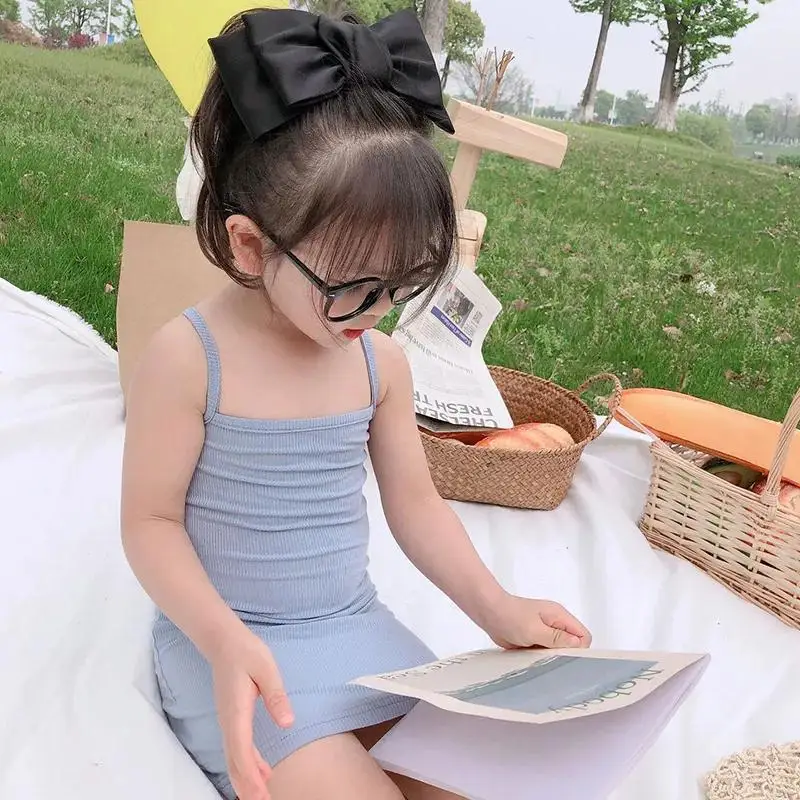 Kids Girl Clothes Summer New Sling Dress Slim Style Dresses Sweet and lovely Daily Casual Clothing for Child Girl