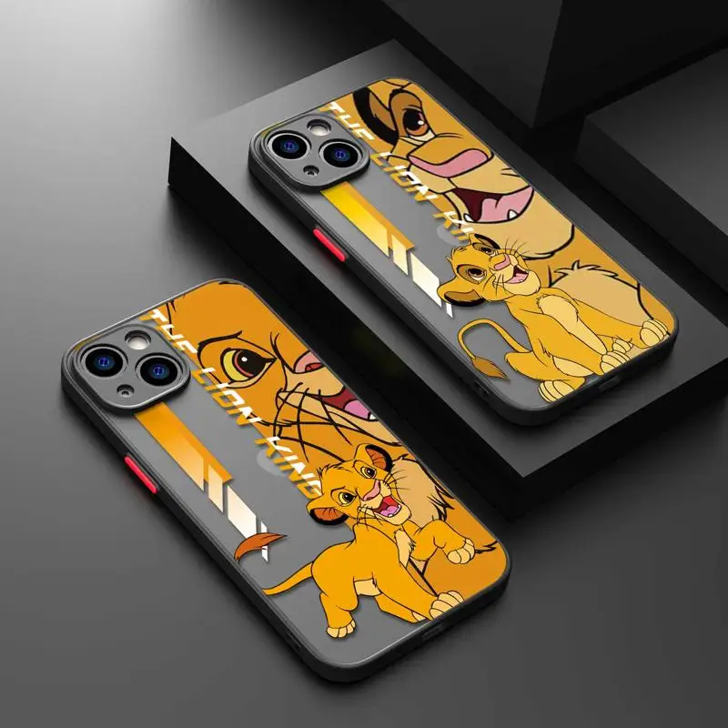 Phone Case For iPhone 15 14 13 12 11 Pro Max 6 6S 7 8 Plus XS XR X 12 Mini Hard Matte Shell Disney Lion King