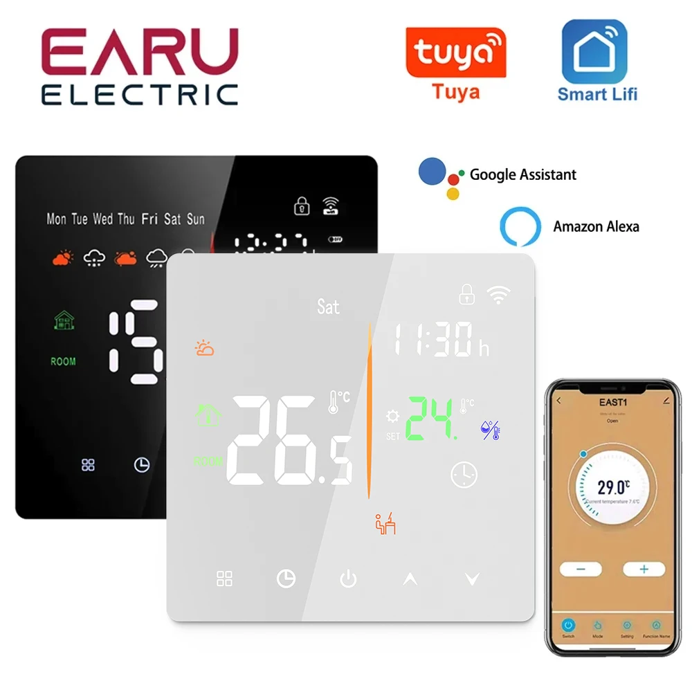 Tuya WiFi Smart Thermostat Electric Floor Heating TRV Water Gas Boiler Temperature Voice Remote Controller for Google Home Alexa