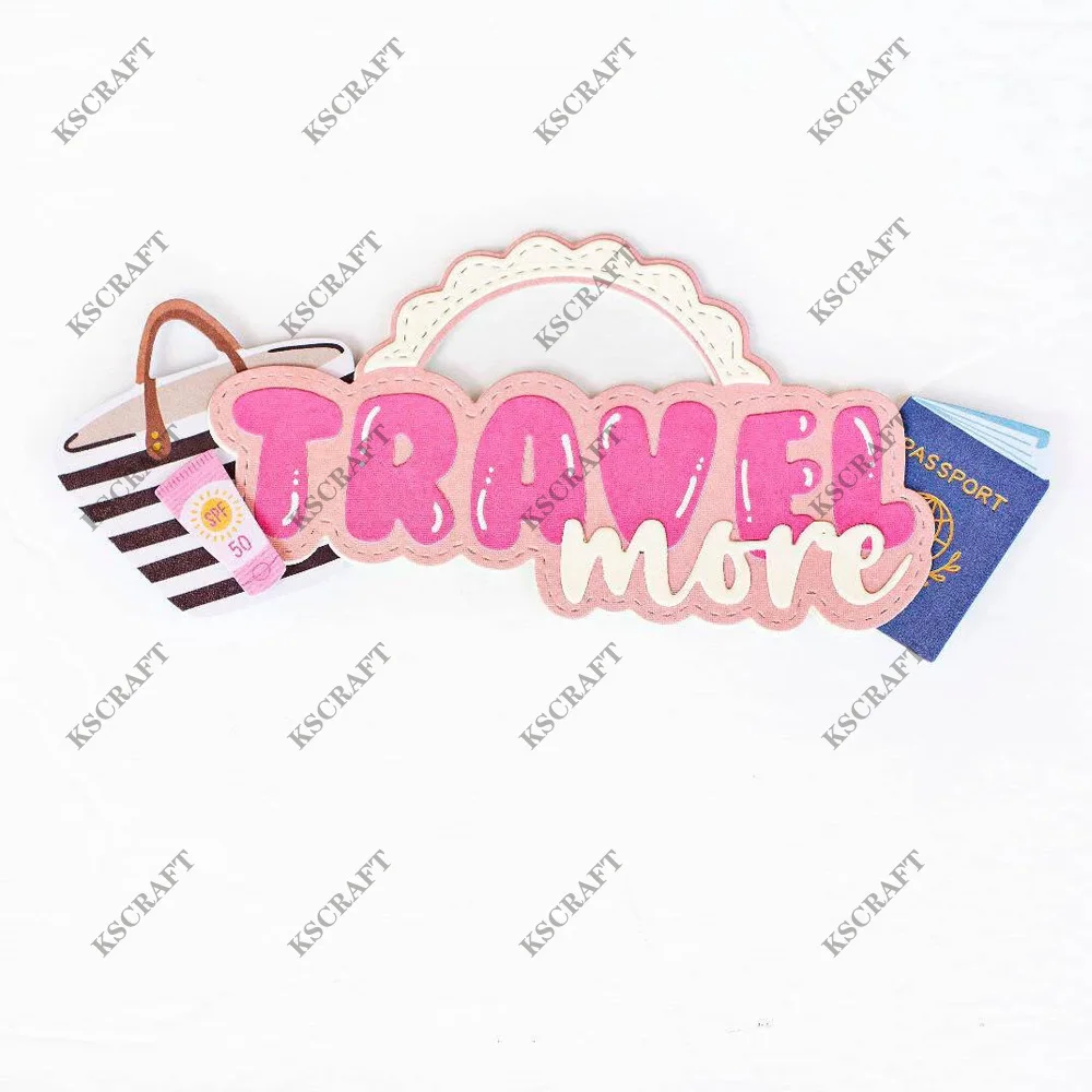 KSCRAFT Travel Bag Topper Cutting Dies Stencils for DIY Scrapbooking Decorative Embossing DIY Paper Cards