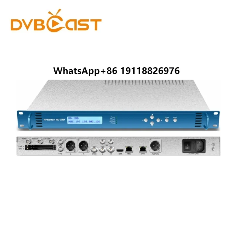 

Decoder Satellite TV Receiver with DVB-S2 IP ASI Input to CVBS HD MI SDI Output HD IRD Which Support H.265 H.264 Decoding