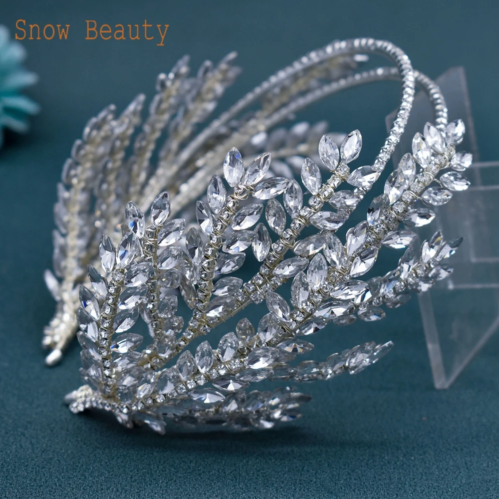 DZ019 Bride Hair Ornament Jewelry Gift Accessories Elegant Bridal Headpiece Crystal Bride Headwear Rhinestone Wedding Headdress