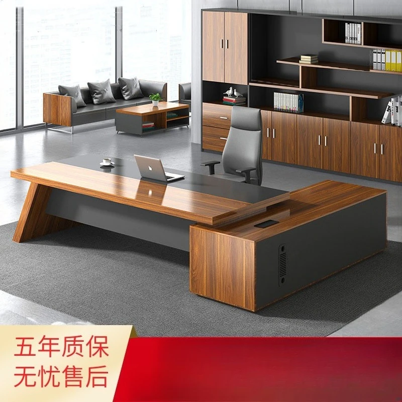 

Desk boss table simple modern class desk president table manager supervisor single office desk and chair combination