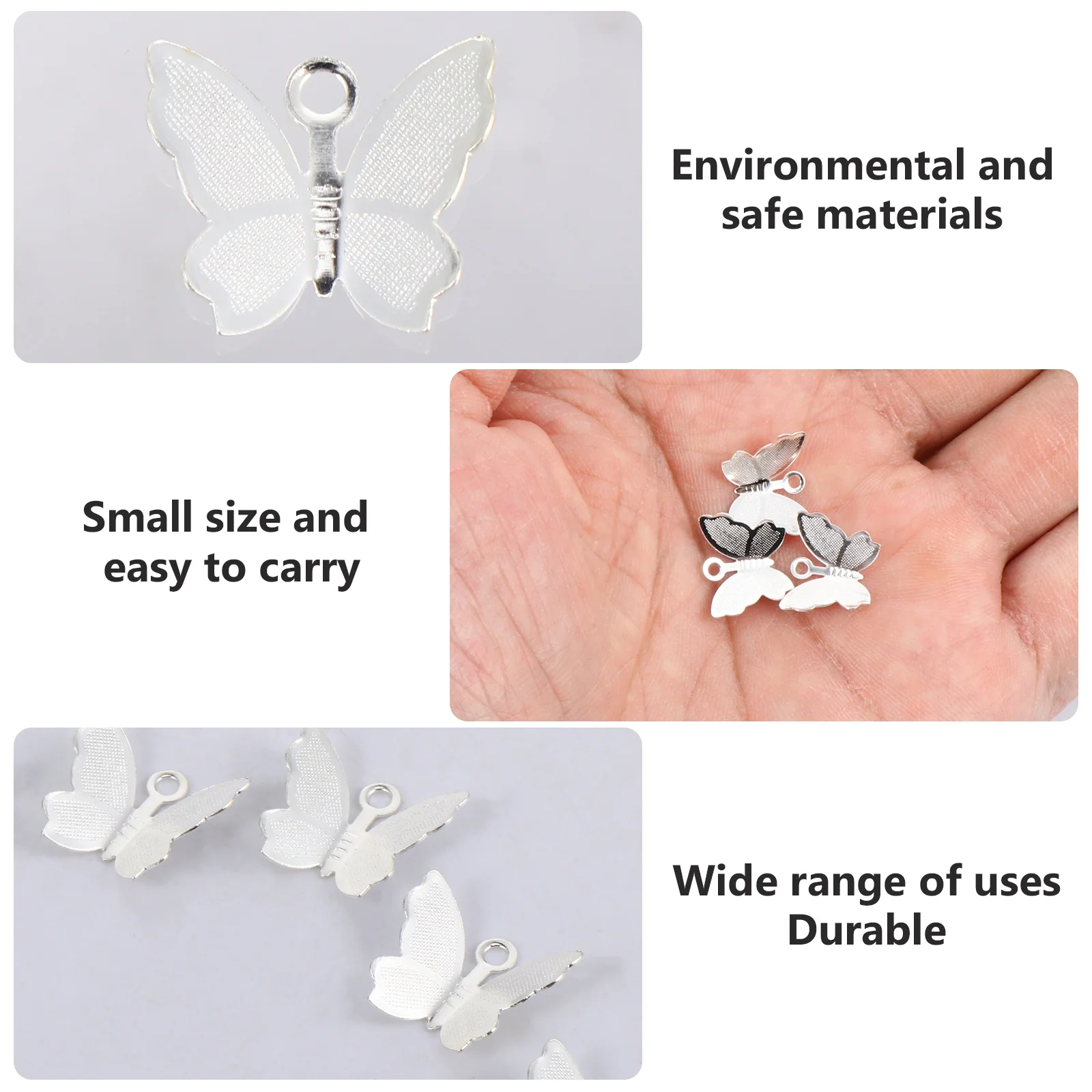 

50Pcs Premium Butterflies Pendant Charms DIY Craft Jewelry Making Accessories for Necklace Bracelet Dangle Butterflies Pendant