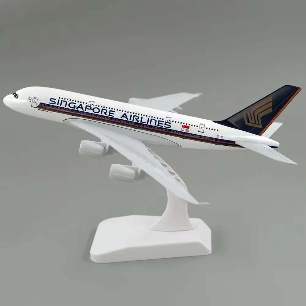 

20CM A380 Singapore Airline 1:400 Airbus Alloy Aircraft Model Die-cast Airplane Model with Wheel Stand Collectible Display