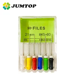 JUMTOP 6Pcs/Pack Dental H Files Endodontic Root Canal Hand Use File 21/25mm Endo Files Instruments Dentist Tools