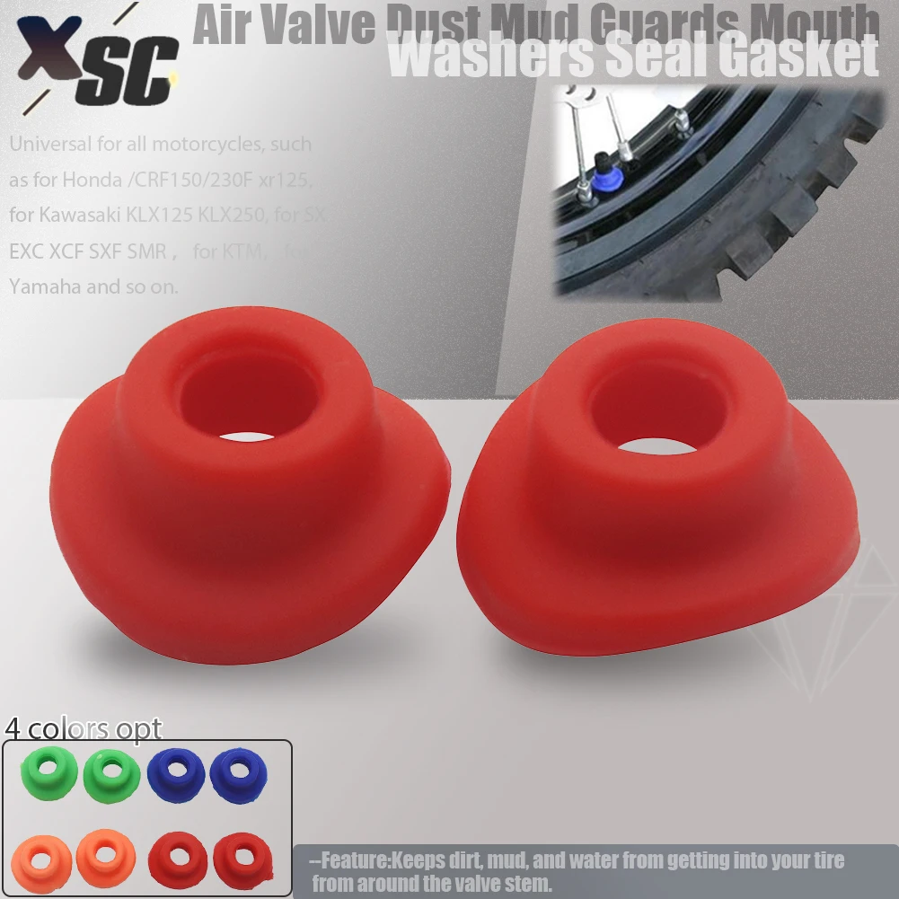 Motorcycle Silicone Air Valve Dust Mud Guards Mouth Washers Seal Gasket For KTM HONDA Yamaha KAWASAKI Universal Dirt Pit Bike