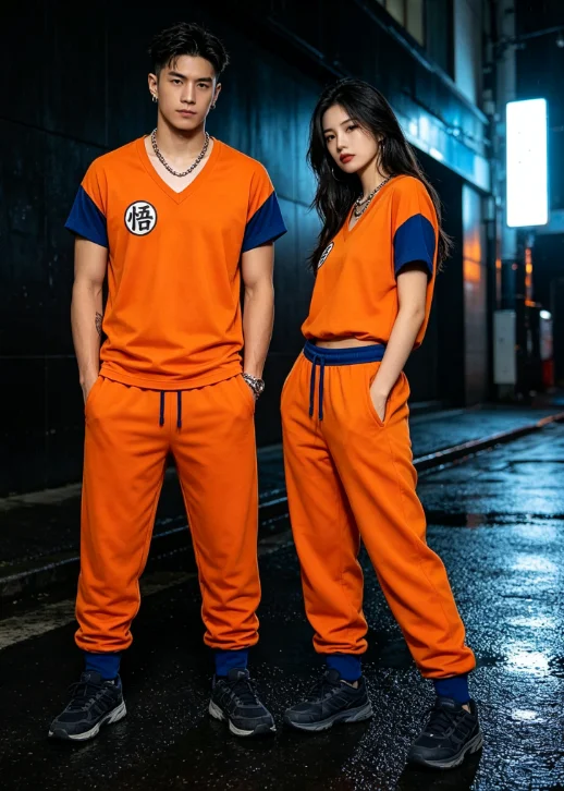 2026 Neues Dragon Ball Son Goku Cosplay Kurzarm-Shirt und Lange Hose Set Lässiges Sport-Set Übergroßes Familien-Outfit – Detail 4