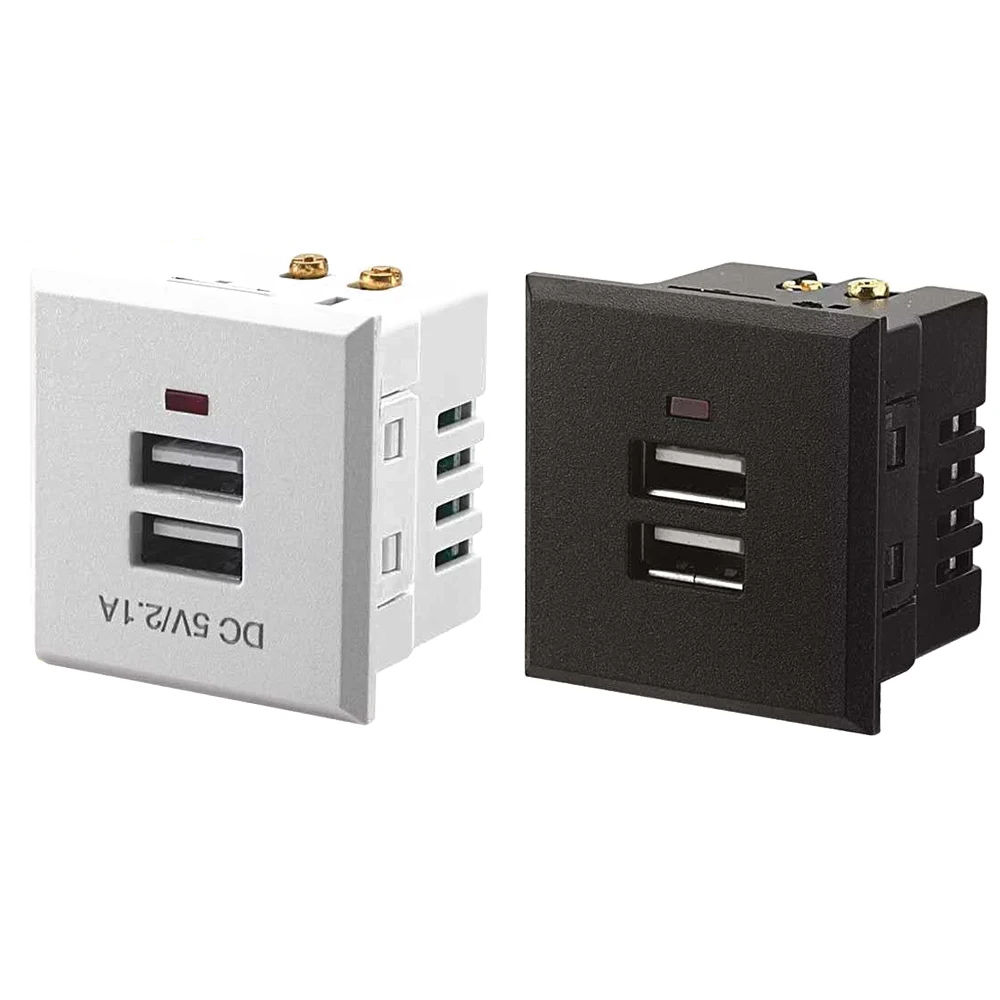 

5V 2.1A Dual USB Power Socket Embedded Dual USB Desktop Receptacle DC Charging Power Panel Module Outlet