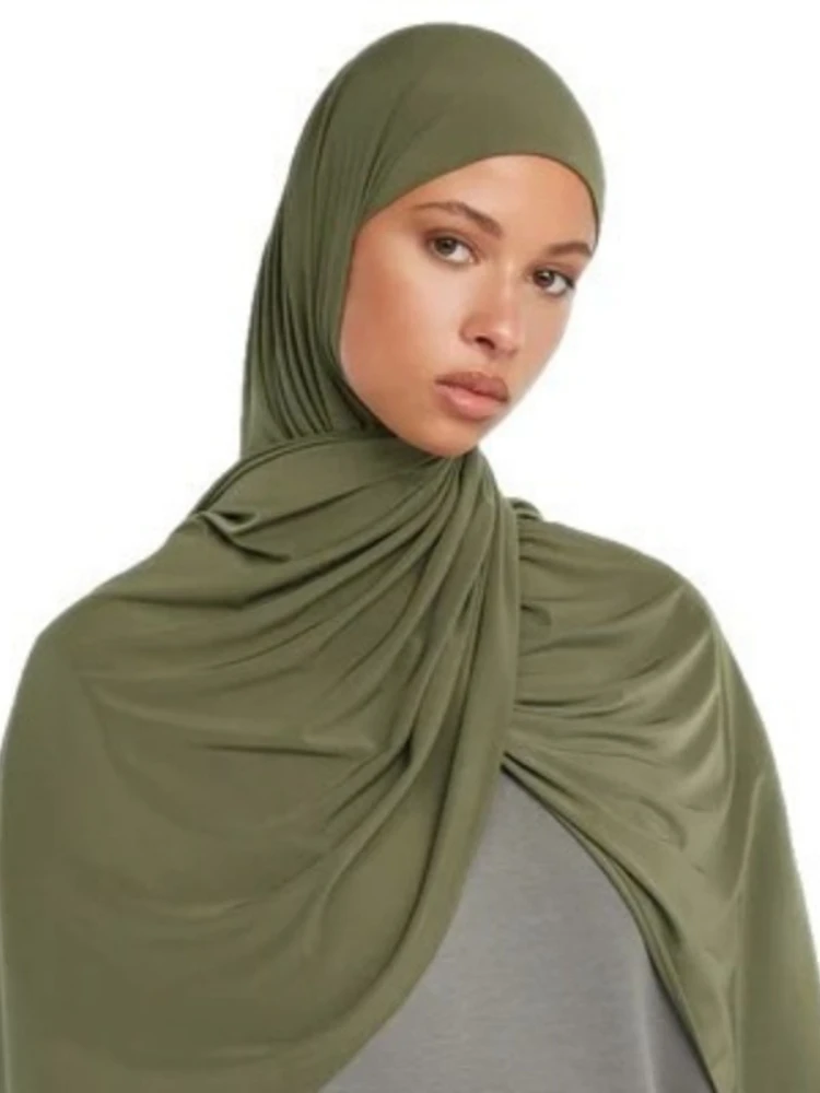 Nieuwe Premium Liquid Jersey Hijab Sjaal Shawl Maleisië Hoofddoek Hoofdwindingen Islamitische Mode Turbans voor Vrouwen Turban Ramadan Hijabs - afbeelding 2