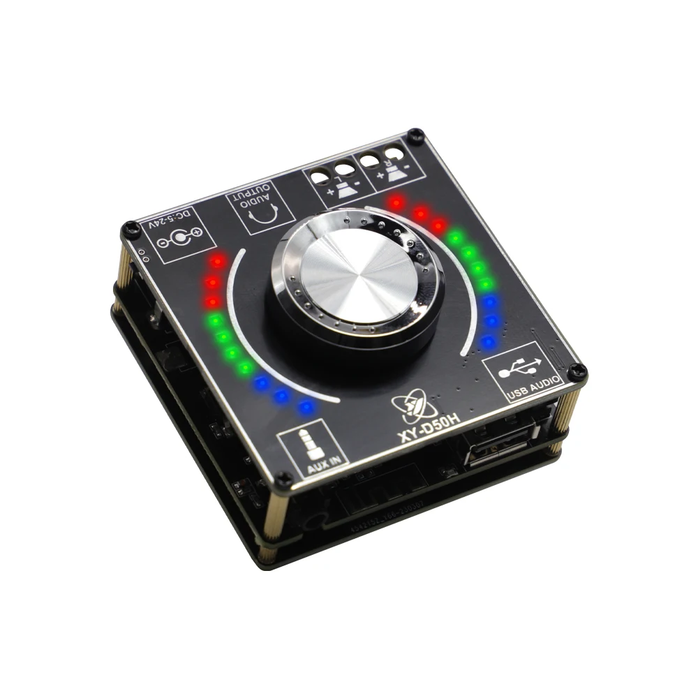 Hifidiy-デジタルパワーアンプボード,d50h, bluetooth 5.0, aux, 2x50w,ステレオオーディオ,アンプモジュール,ホームミュージック
