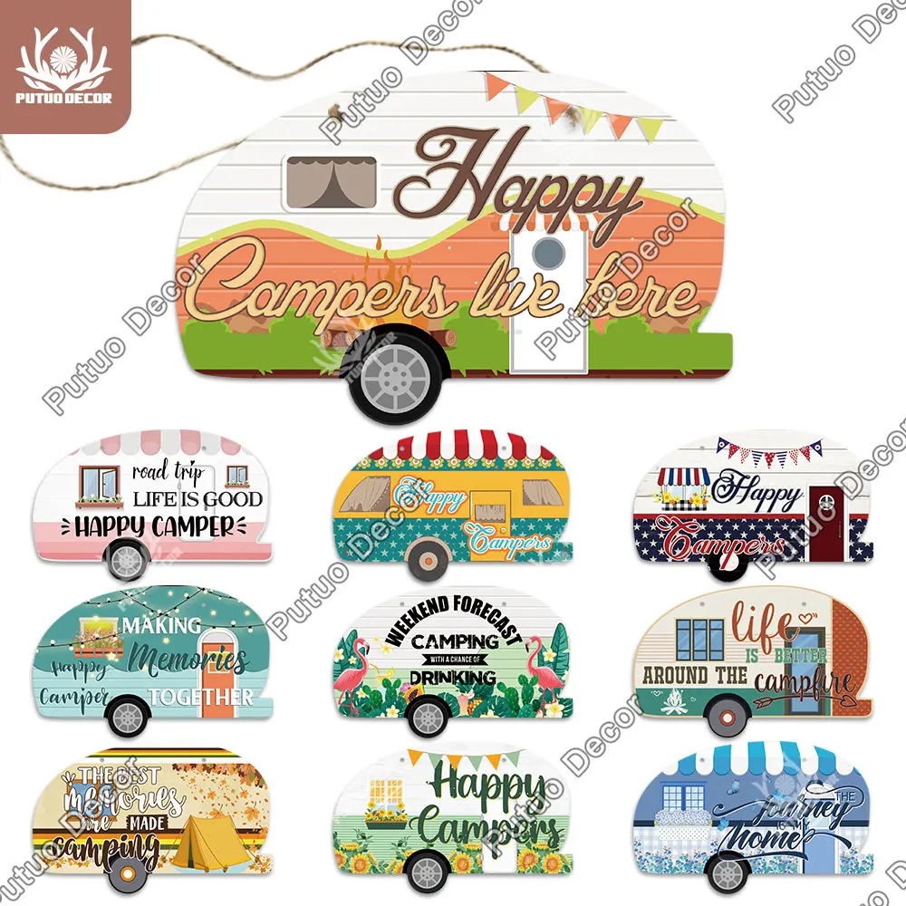 

Putuo Decor Wooden Plate for Camping and Travel, Hanging Plate for Travel and Camping, Gift for Travel