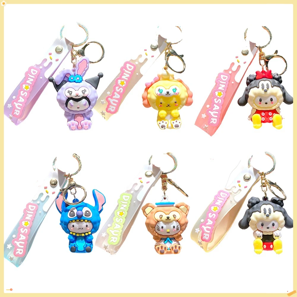 

Disney Q-версия серии StellaLou Stitch Cookie Ann мультфильм милый мягкий пластиковый кукла брелок рюкзак кулон пара брелок