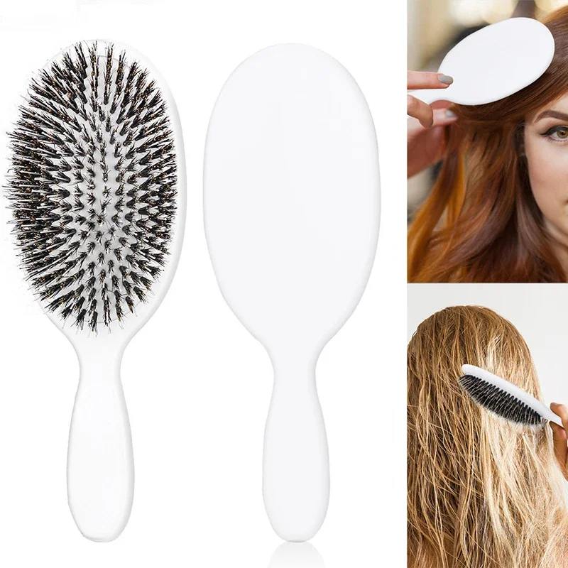 

Boar Bristle Hair Brush Beauty Hairdresser Massage Comb HairBrush Detangle Straightener Brush Hair Comb Barber Accessories