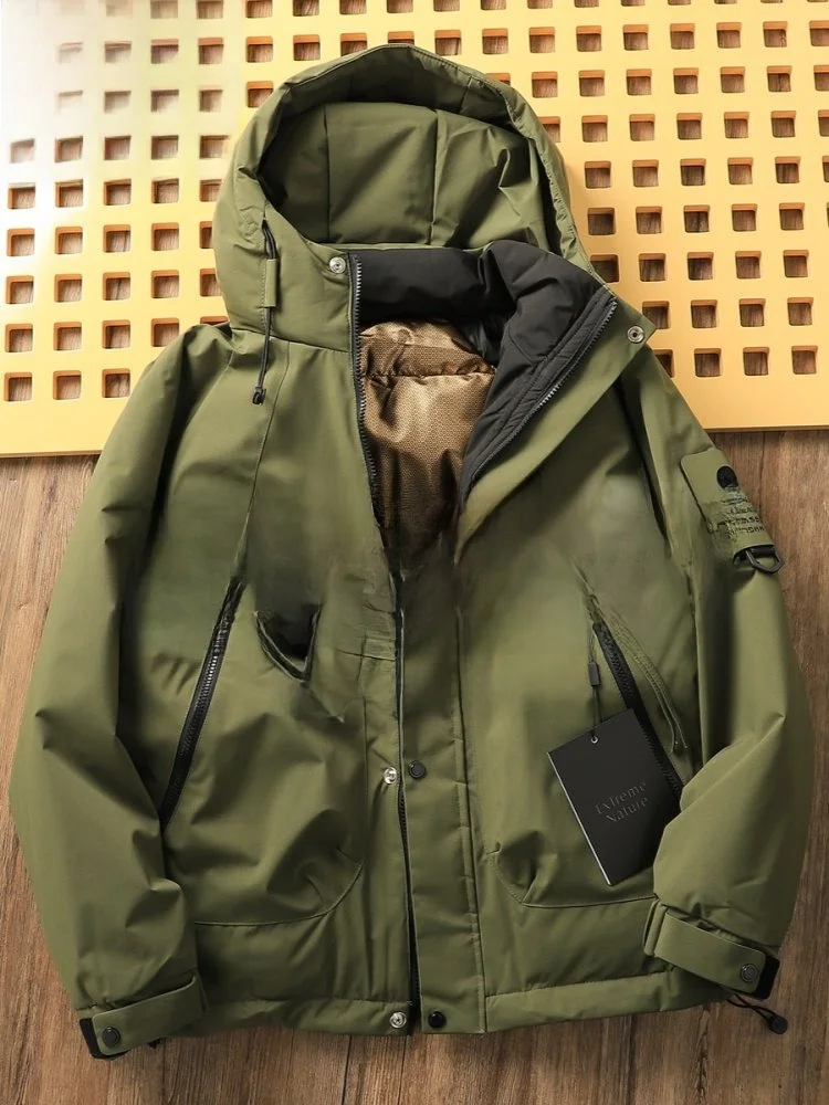 

Paul 2026 Men's Thiened down Cotton Jaet Hooded Warm Workwear Ultra-Thi Outerwear Faionable Urban Sle Polyester Fiber