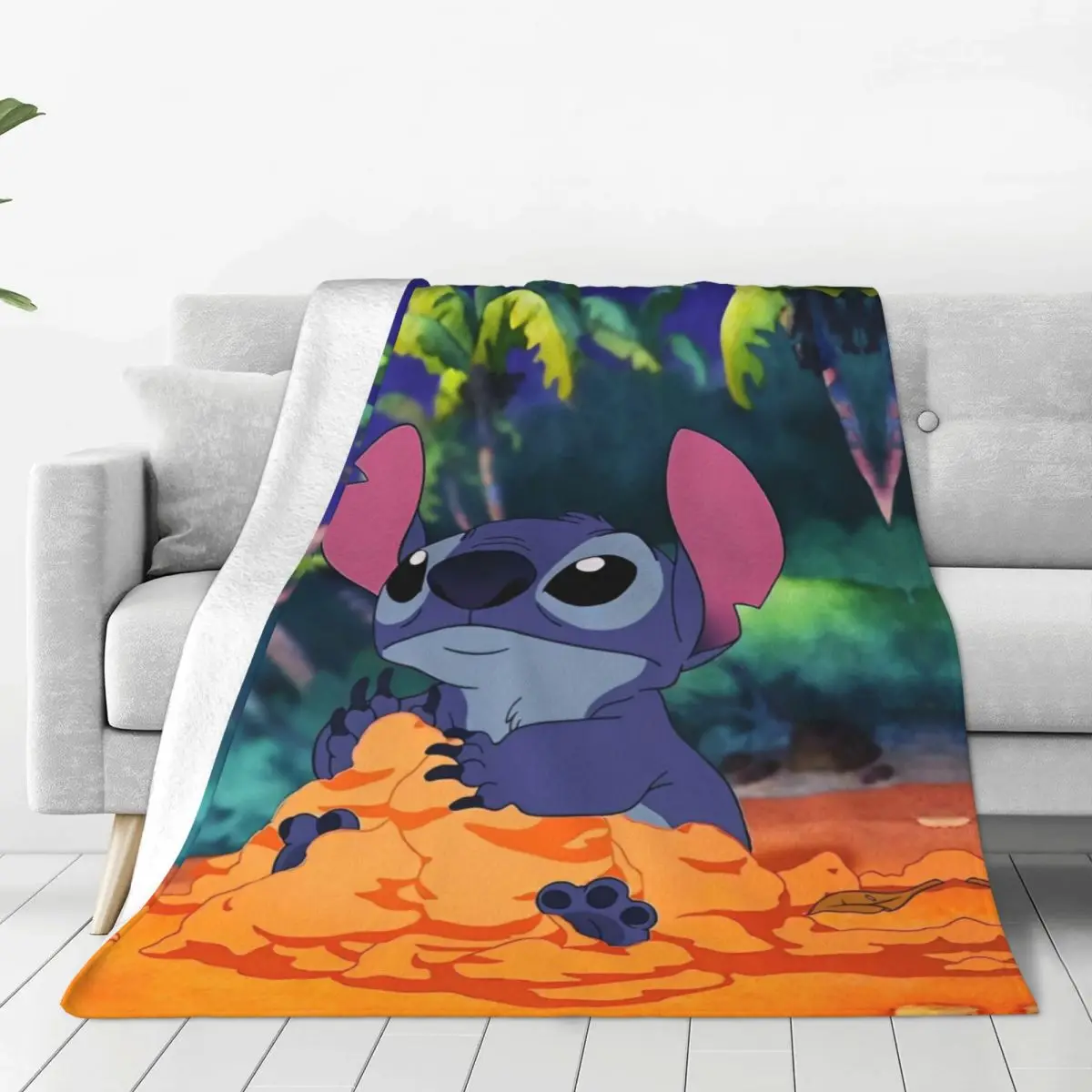 

Warm Soft Blanket Travel Stitch Cartoon Throw Blanket Ctue Flannel Bedspread For BedroomFluffy Sofa Bed Cover