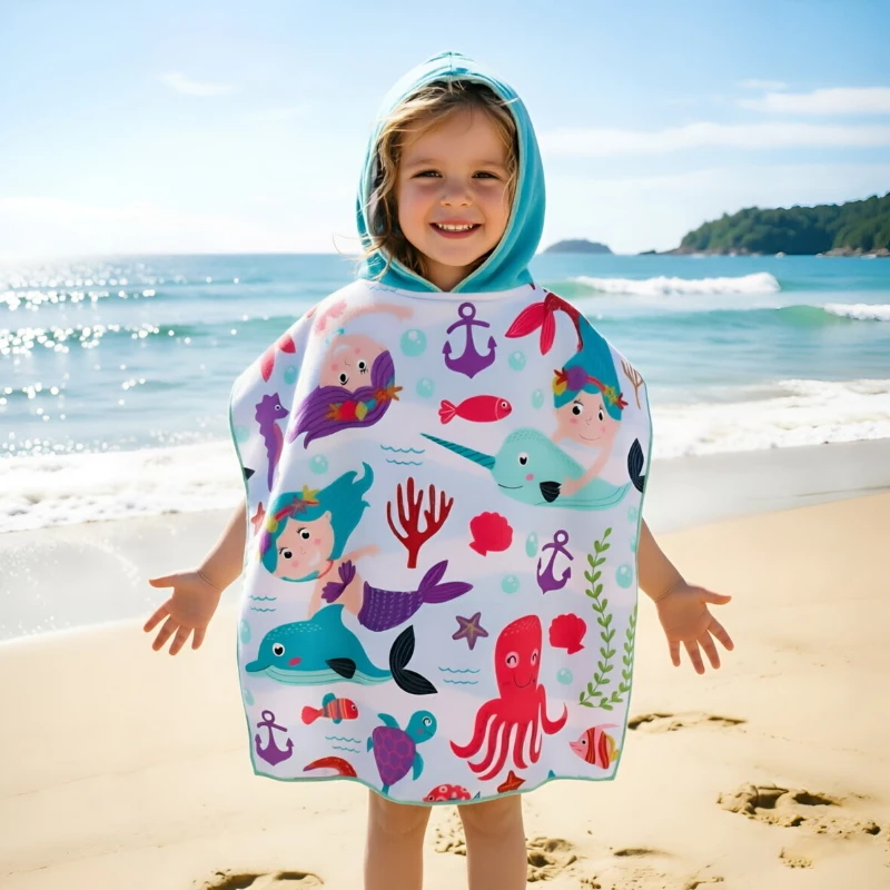 Summer baby and children's bathrobes sports quick drying absorbent wipes portable travel beach towels