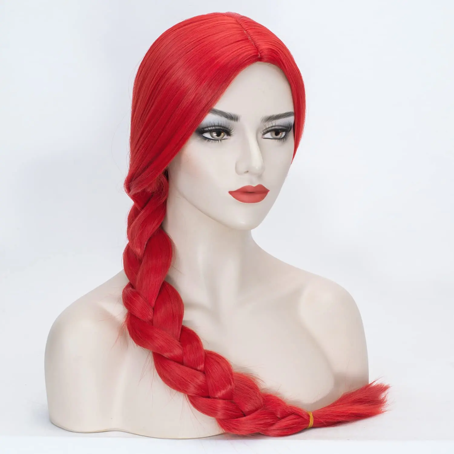 Long Red Wig with Braids for Women Jessie Cowgirl Cosplay Costume Braided Wig Straight Heat Resistant Red Wig Halloween Party