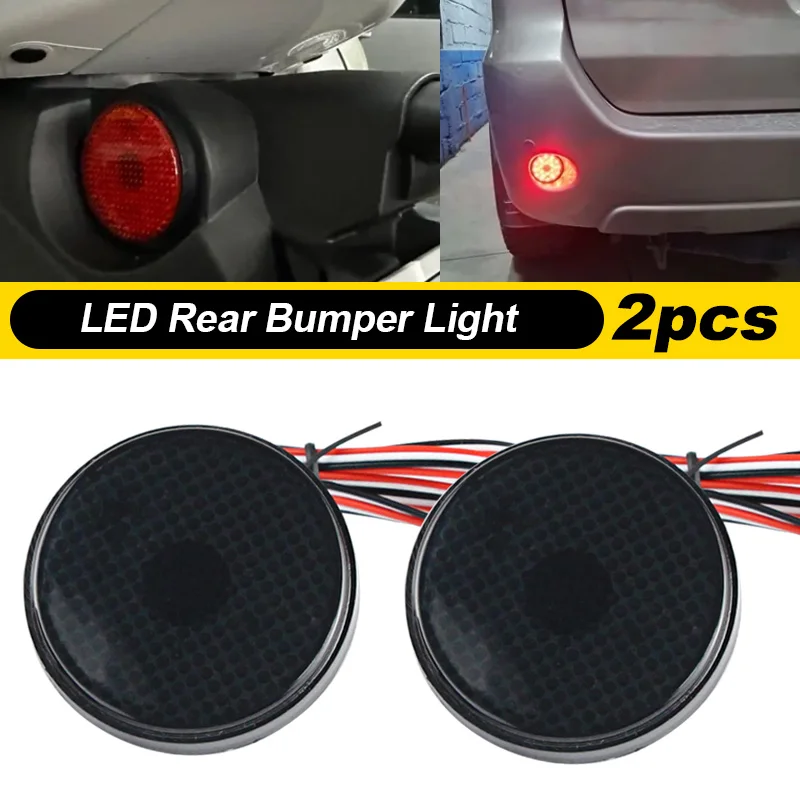 2pcs Tail Stop Brake Lamp LED Rear Bumper Reflector Light For Toyota Highlander 2008 2009 2010 Sequoia ZRR70 Noah Voxy Red Lens