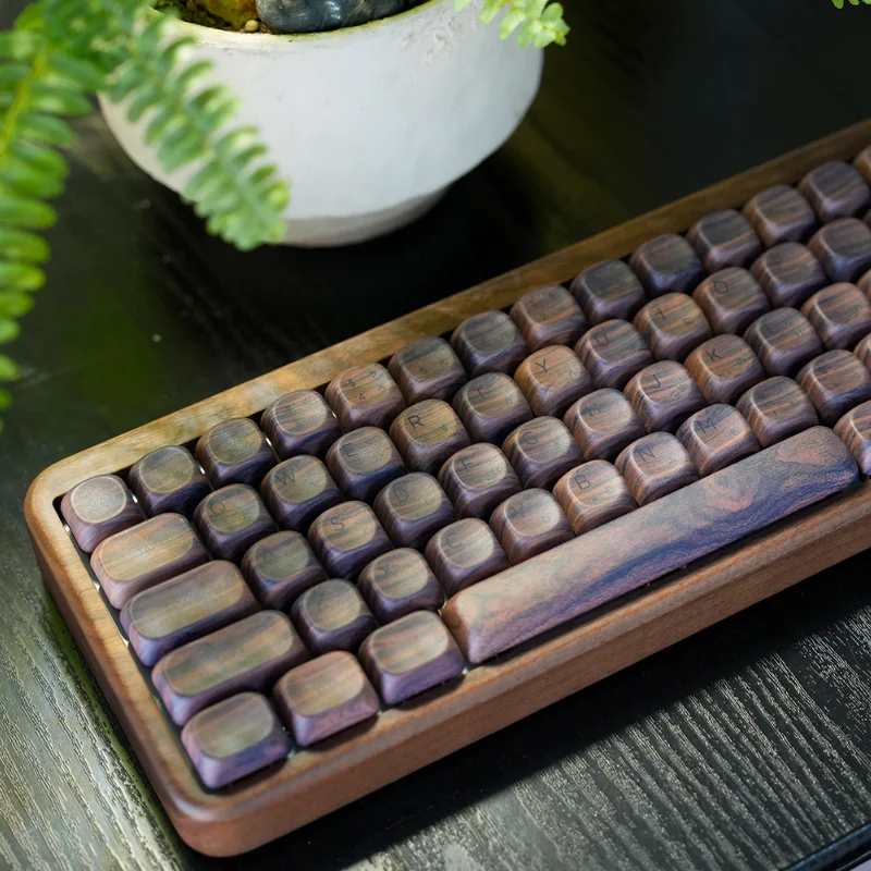 Wood Grain Theme Keycaps Set PBT Sublimation MOA Profile Keycaps for Mechanical Keyboard Custom Walnut Wood Key Caps MX Switch