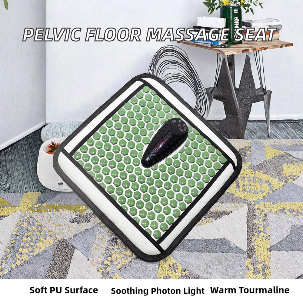 45*45cm Body Pelvic Floor Muscles Active Device Photon Light Hot Tourmaline Thermal Massage Mattress Manual-Wired Control 12W
