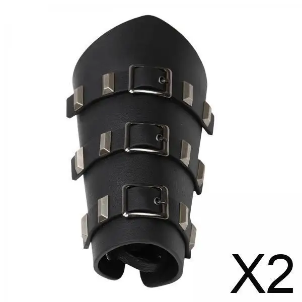 

2 винтажных нарукавников в стиле стимпанк Vambrace для вечеринки, костюм для взрослых, черный