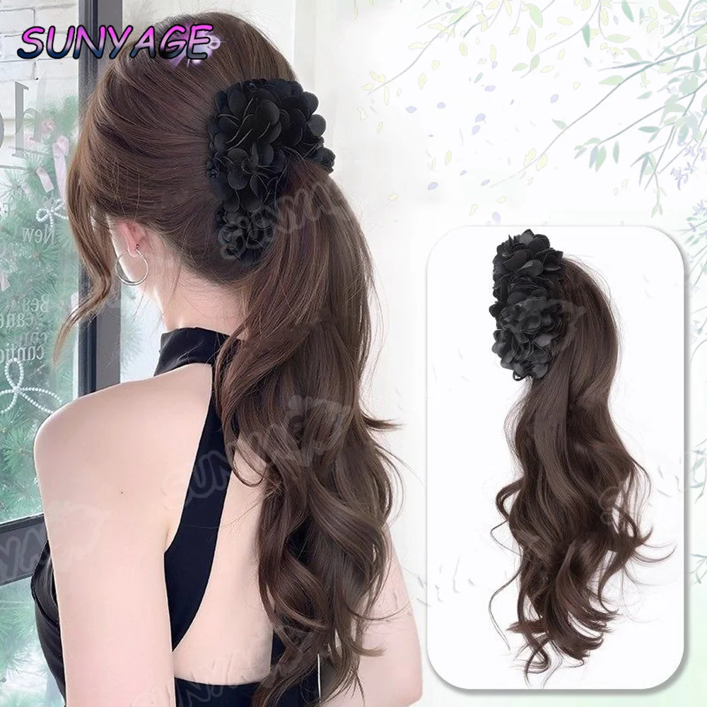 

Synthetic Curly Ponytail Hairpiece High Ponytail Banana Clip Ponytail Voluminous Fluffy Hair Ponytail Extension with Clip