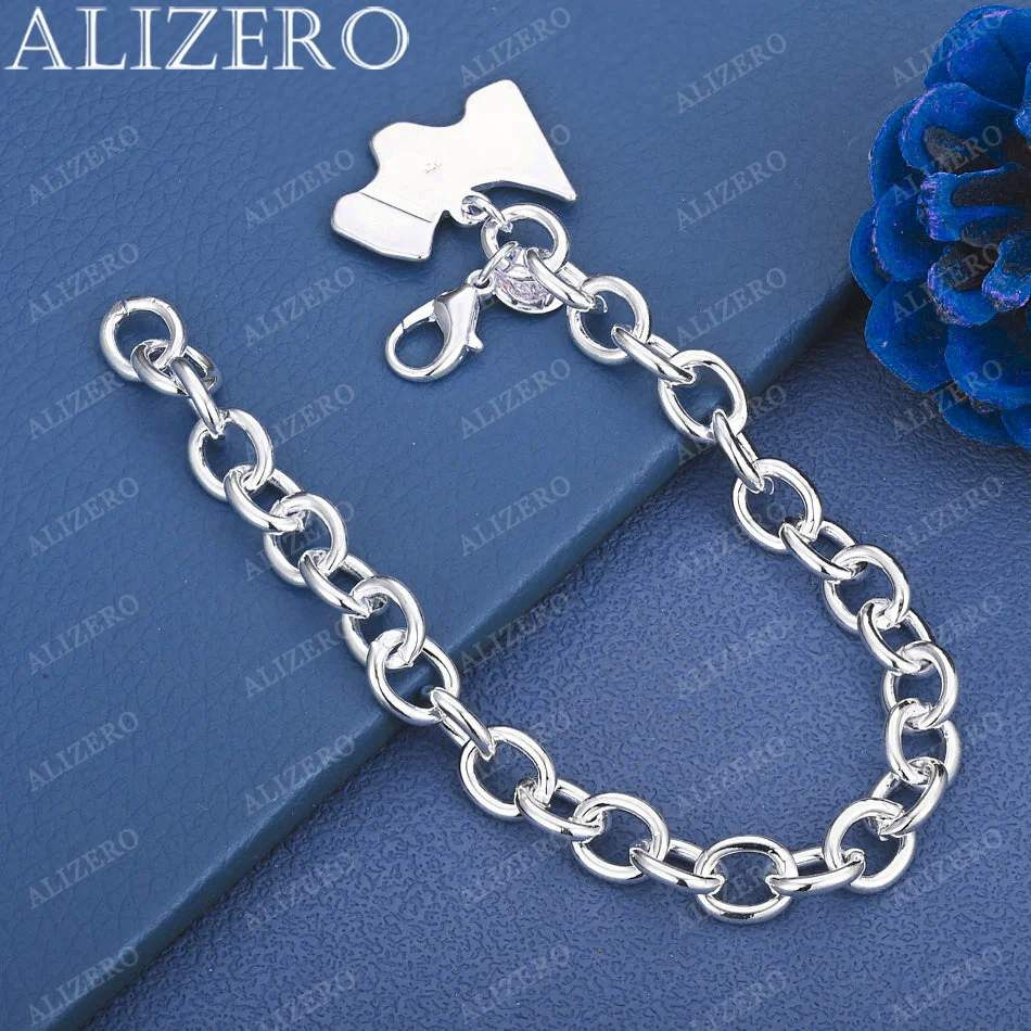 

ALIZERO 925 Sterling Silver Dog Bracelet For Men Women Fashion Wedding Engagement Party Jewelry Gift