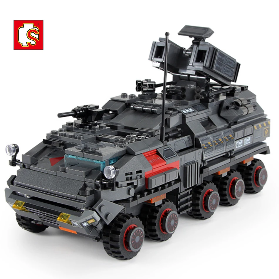 SEMBO City Movie Wandering Earth CN171 Chariot Trucks Building Blocks Military Tank Vehicle Soldiers Figures Bricks Tos Children