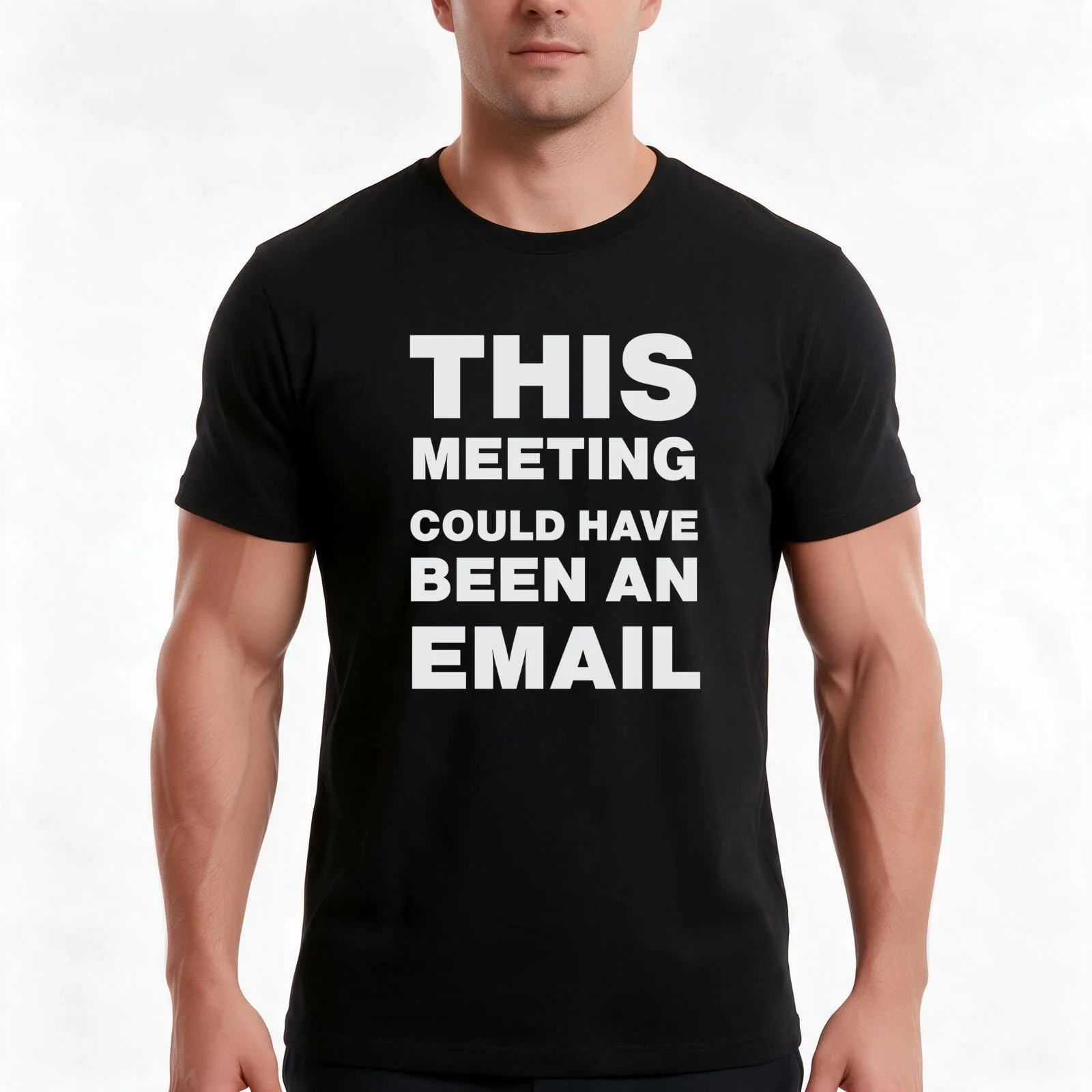 This Meeting Could Have Been An Email T-Shirt, Summer Casual Cotton Tee, Oversized Streetwear Tops, Vintage Graphic Print