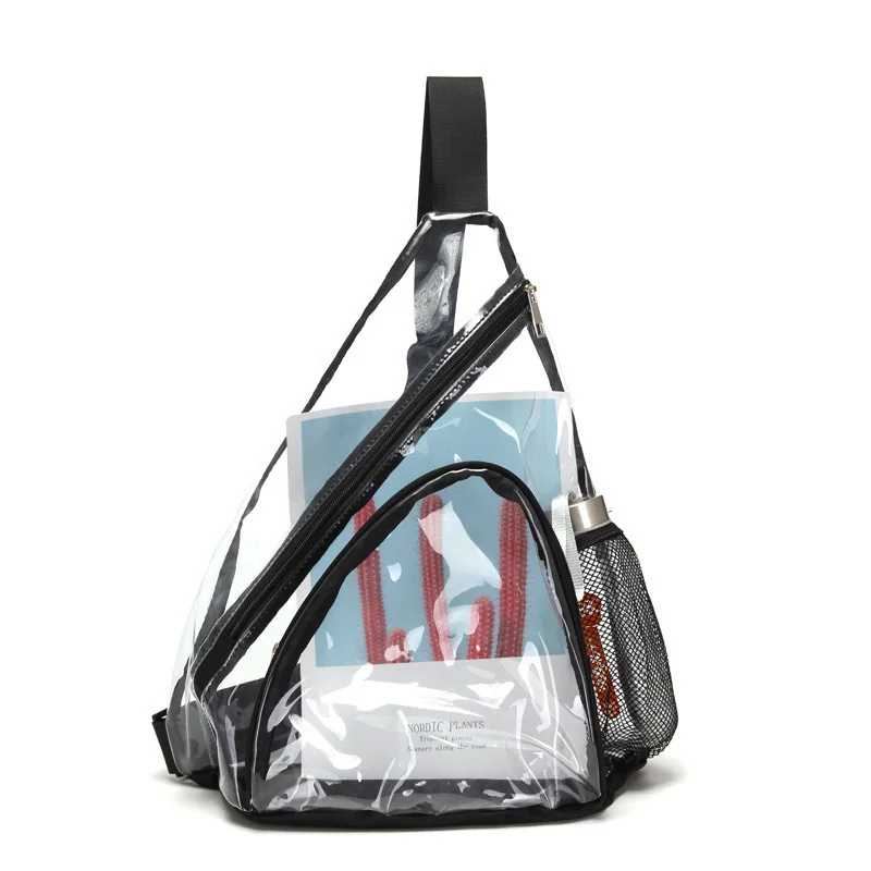 Casual Clear Chest Bag Women Men Waterproof Transparent PVC Crossbody Travel Pouch Outdoor Sports Phone Sling Shoulder Bag XA578