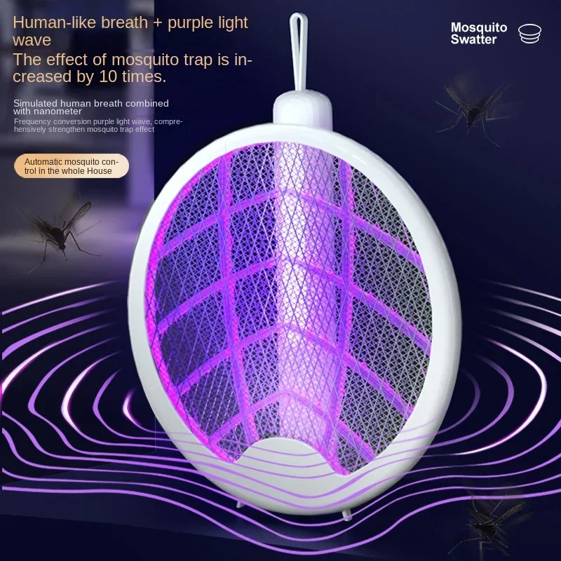 Multifunctional Folding Mosquito Swatter 3 in 1 Household Portable Rechargeable Electric Shock Mosquito Killer Repellent Outdoor