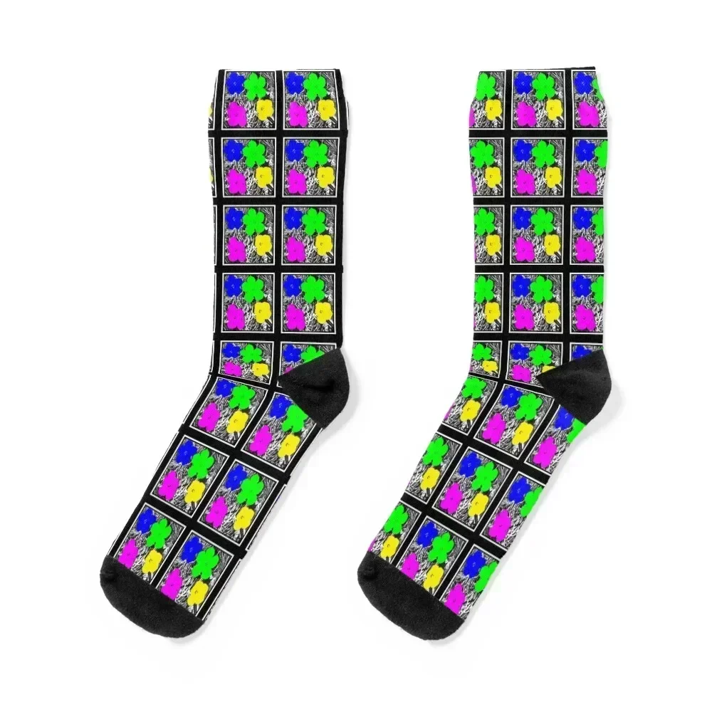 

WARHOL FLOWERS Socks Climbing bright garter Children's anime Ladies Socks Men's