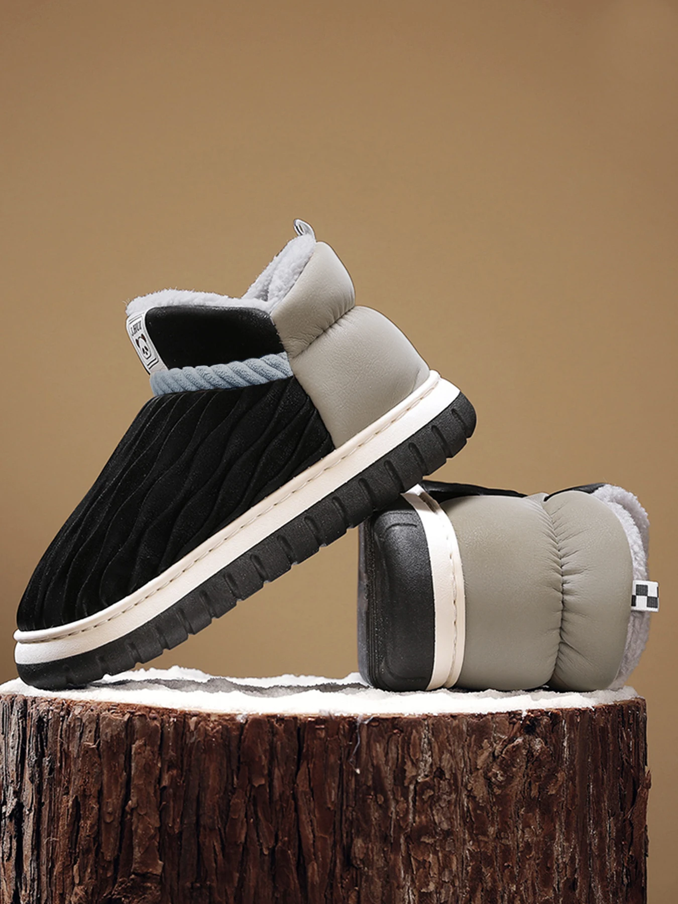 

Новые стильные мужские хлопковые тапочки на толстой подошве с изоляцией на флисовой подкладке для использования в помещении и на открытом воздухе