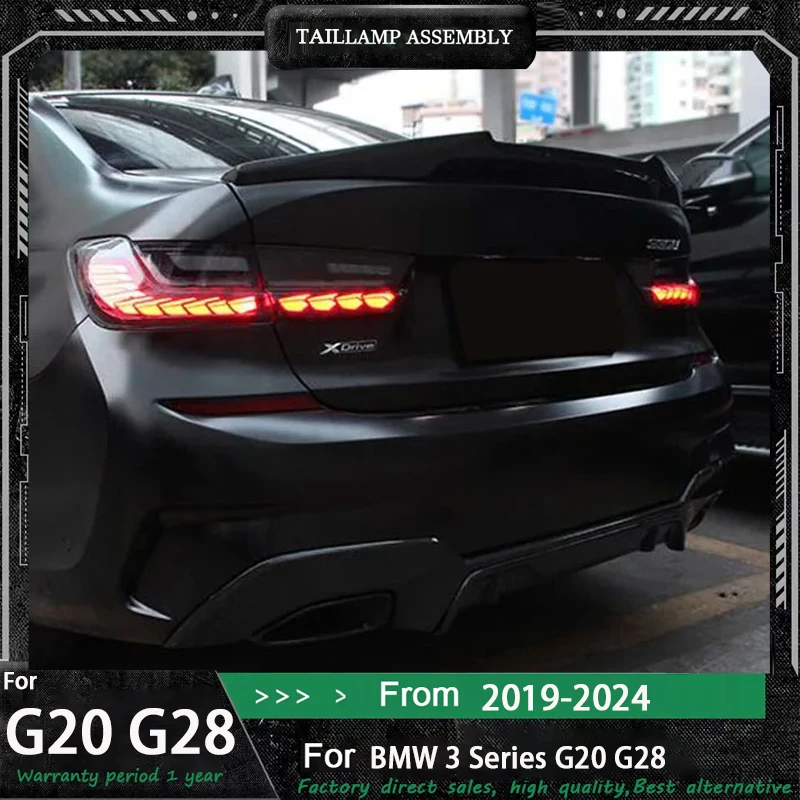 

Tail Lights Turn Signal fit For BMW 3 Series 2019-2024 G20 G80 M3 GTS 330i 340i W/Dragon Scales Dynamic Animation Running Light