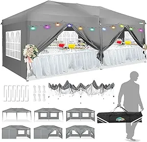 Canopy 10x20 Pop Up Canopy  Event Shelter Shade Portable Tent for Parties Beach Camping Commercial Instant Gazebo Wedding Canopy