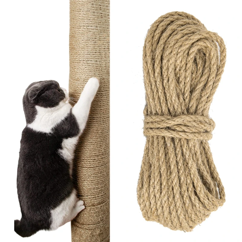 10/20/50M Natural Sisal Rope Toys Cat Scratcher Rope Tree Scratching Post DIY Toy Cats Paw Claw Furniture Protector Pet Supplies