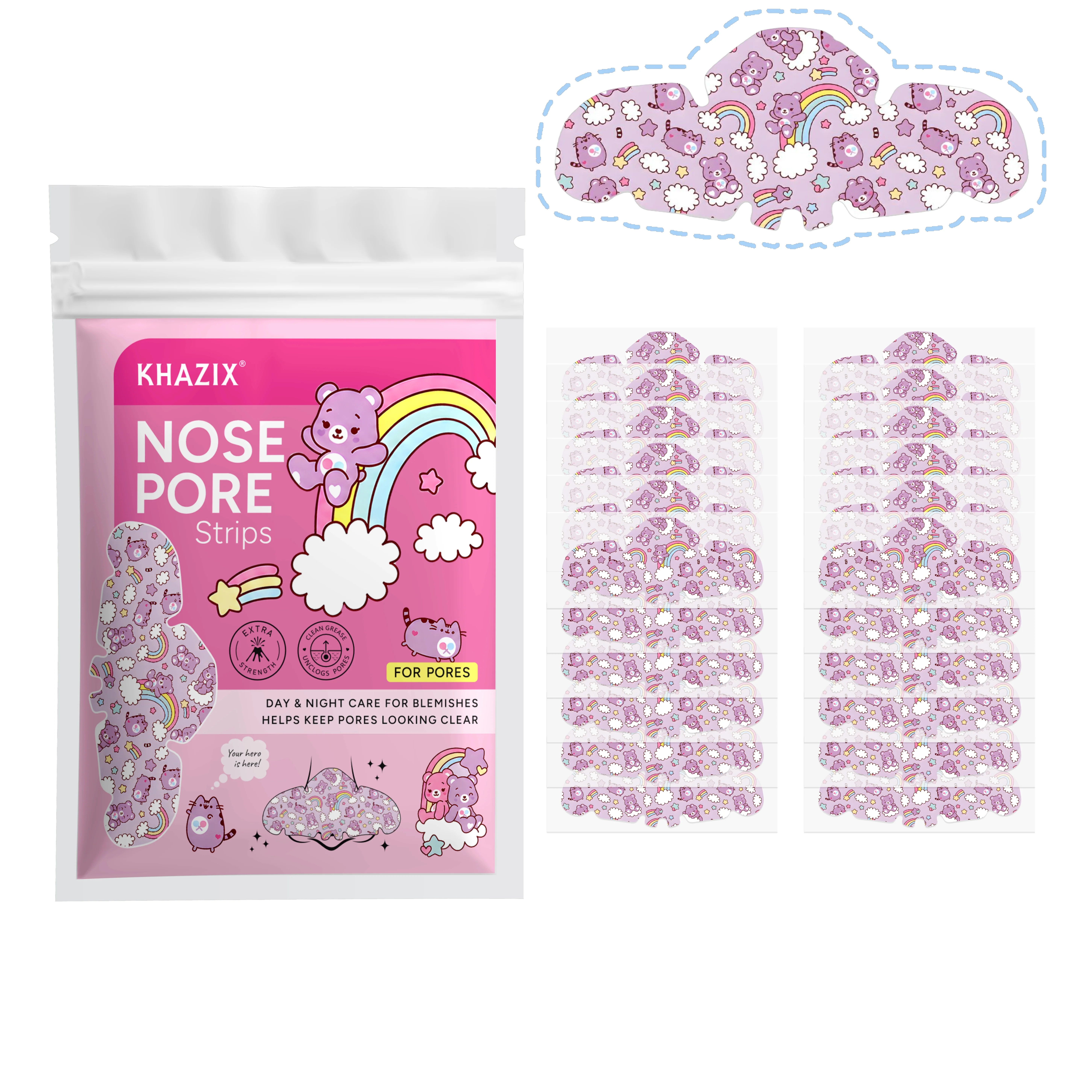 1/10pcs Cartoon Nose Patch, Deeply Cleansing And Rejuvenating Nose Skin, Unclogging Pores, For Smooth And Clear Nose Skin
