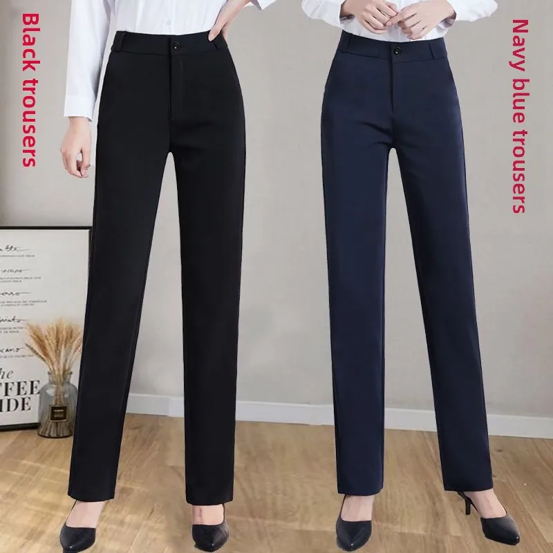 

High Waist Busin Pants Women's Spring Autumn New Sle Work Pants Slimming Versatile Casual Pants OL Profional Long Pants