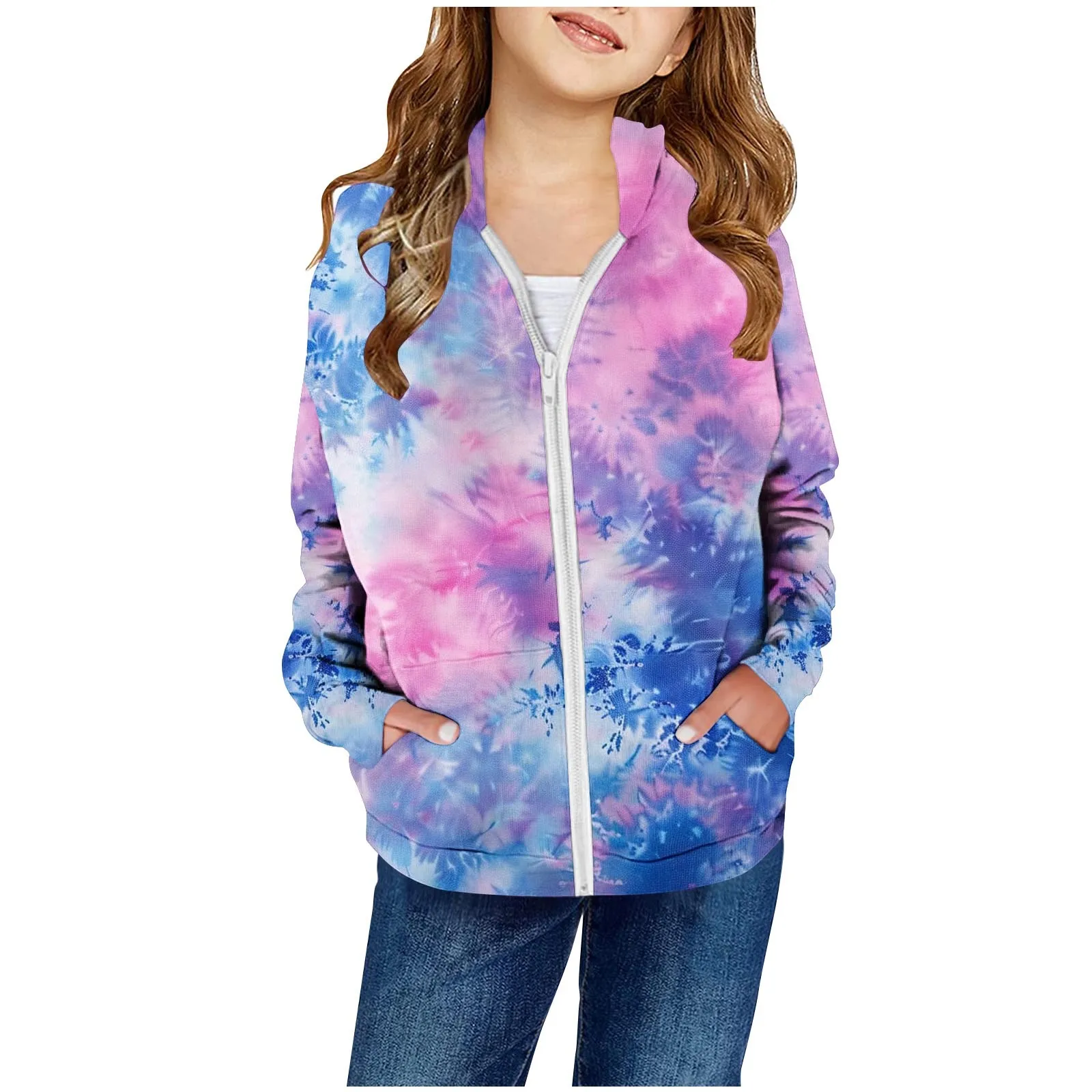 Space Galaxy Sweatshirt Girl 3D Print Hoodie Children Loose Hoodie Vintage Kids Hoodie Long Sleeve Coat Purple Nebula Clothing