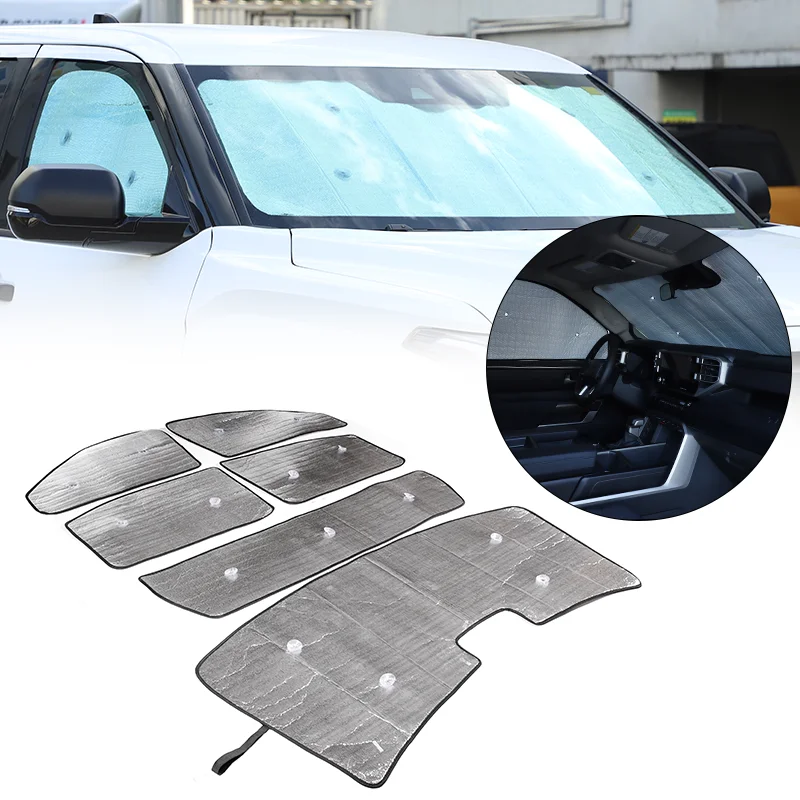 

For 22-23 Toyota Tundra front glass sunshade full window windshield cover foldable UV protection car interior accessories