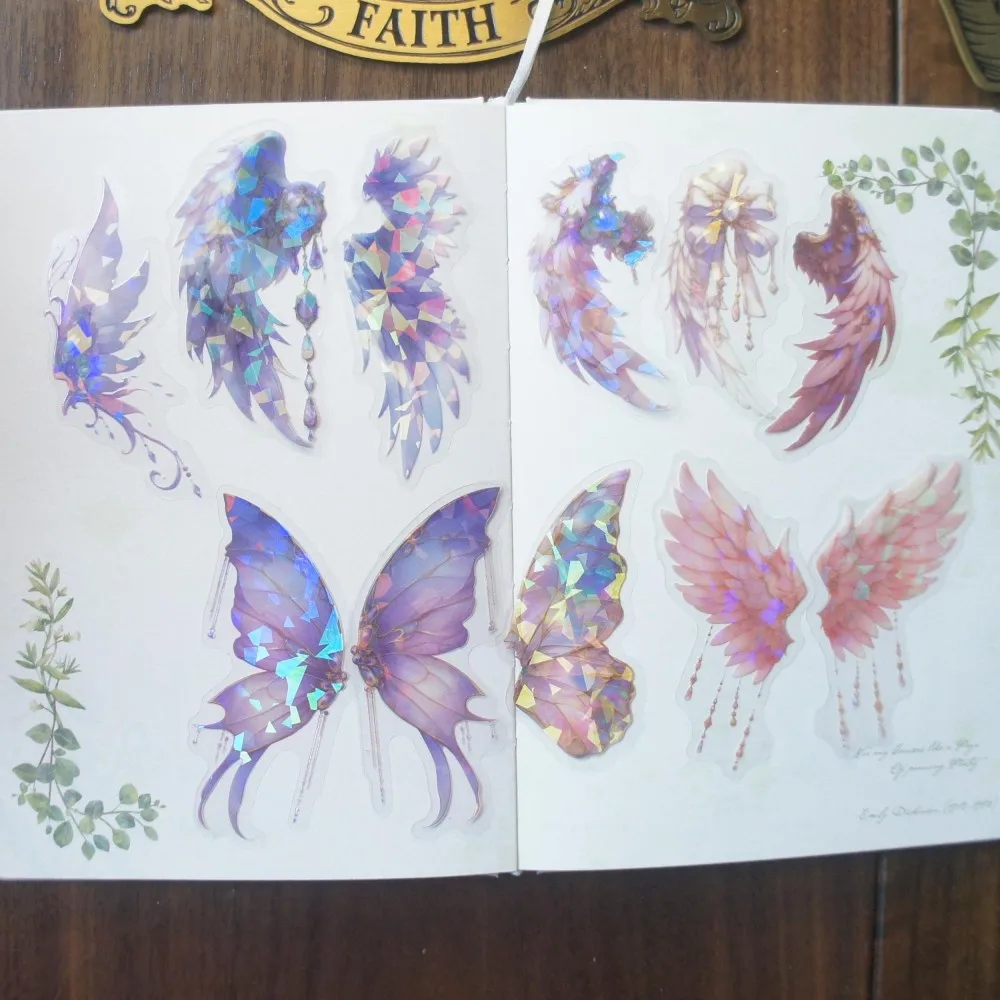

18pcs Fairy Tales Angel Elf Wings Style PVC Sticker Scrapbooking DIY Gift Label Decoration Tag