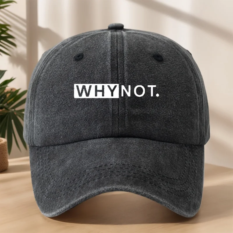 

MAKEFGE Men's "WHYNOT" Baseball Cap | Vintage Washed Lightweight Hat for Outdoor Streetwear & Sun Protection