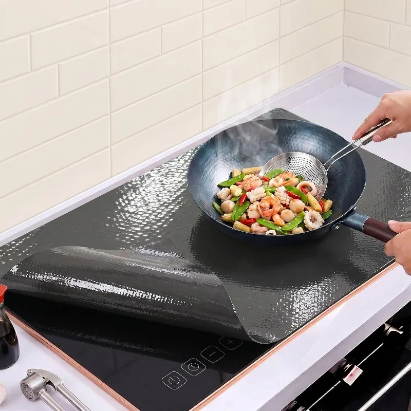 54x90cm Cuttable Silicone Induction Hob Protector Mat Heat Resistant Non Slip Stove Top Cover Anti Scratch Spill Guard