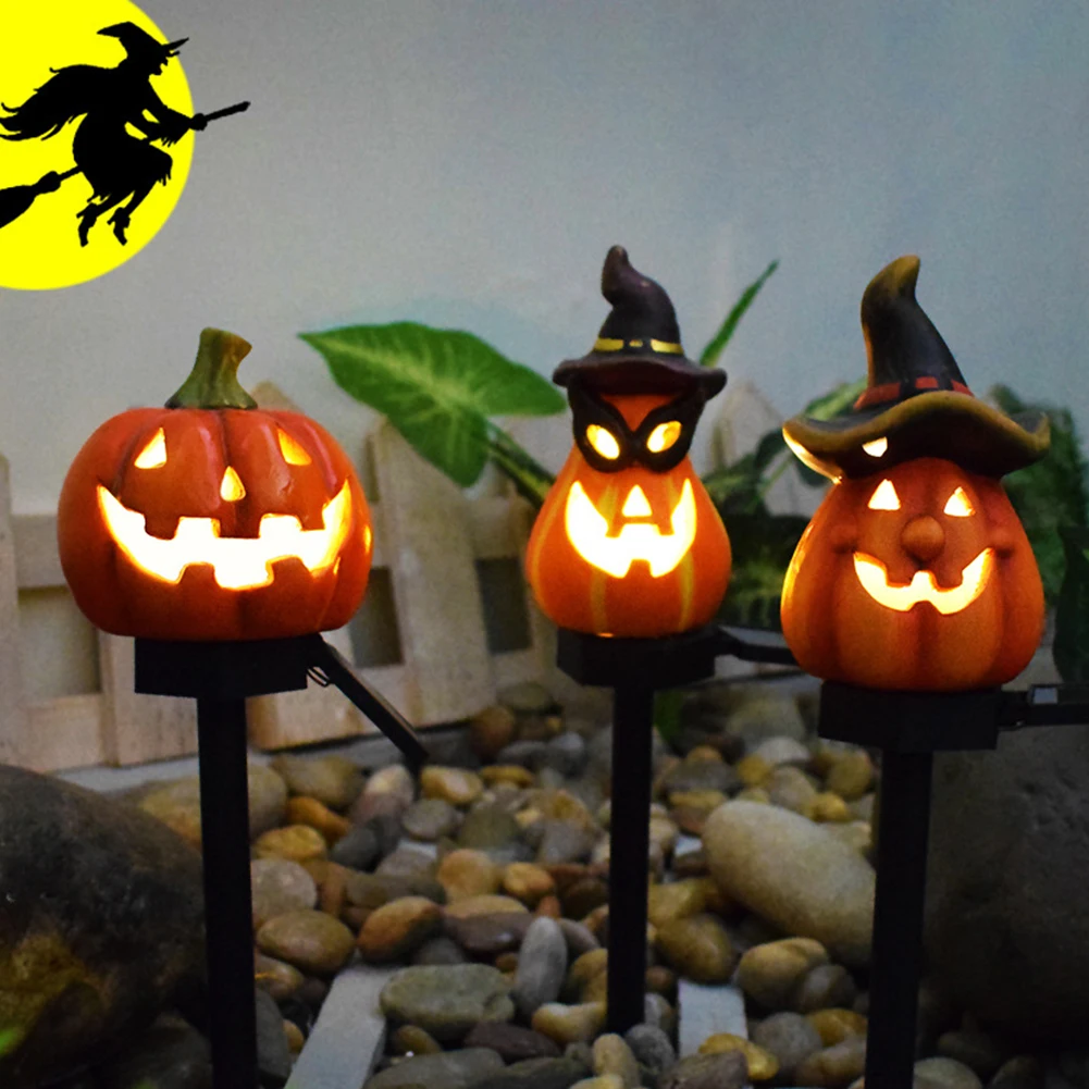 

Halloween Pumpkin Pathway Solar Lights, Ground Solar Lights, Pumpkin Garden Stakes Lamp, Waterproof Halloween Outdoor Decoration