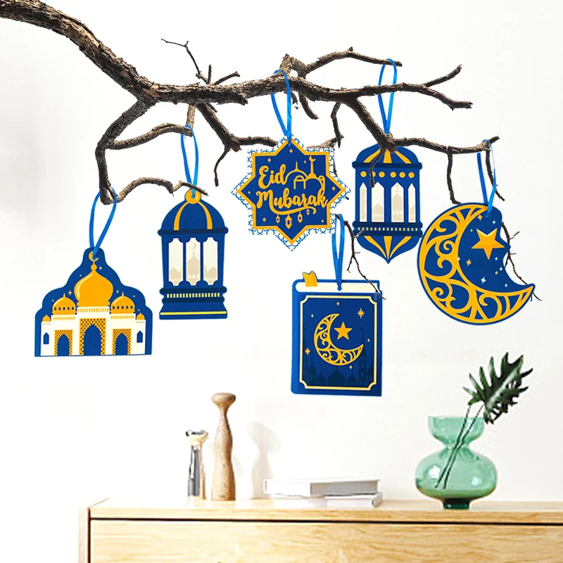 10Pcs EID Mubarak Hanging Gift Tags Ramadan Decoration Islamic Muslim Festival Party Supplies Gift Pendants Eid Al Fitr Decor