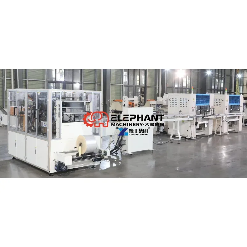 Full Automatic 1/4 Napkin Production Line Paper Product Making Machinery with Embossing Stacking & Auto Transfer Packing